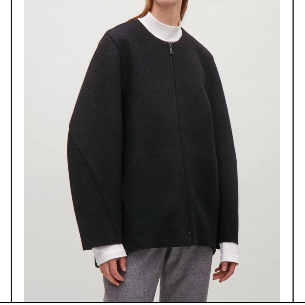 COS Wool Cocoon Jacket, Black, Women’s 4